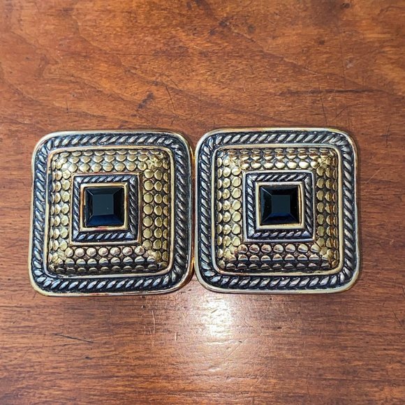 Vintage Paquette Gold Two Tone Square Belt Buckle - Picture 1 of 7